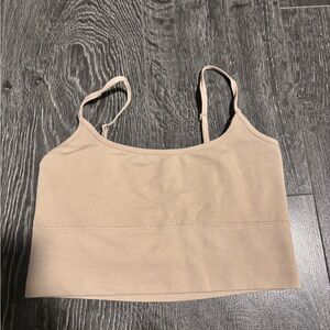 Extra small garage tan crop top
